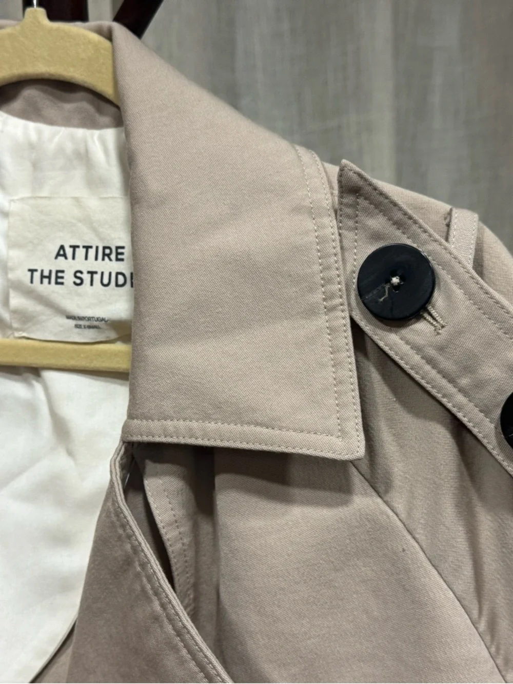 Attire The Studio 100% wool outer, silk lined sleeve open trench coat sz xs - Picture 3 of 14